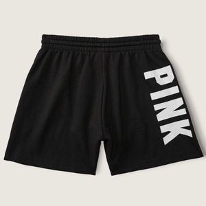 NWT PINK High Waist CAMPUS Sweat Shorts SMALL